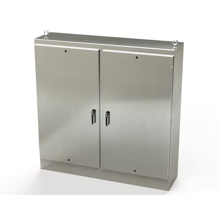 Saginaw Control & Engineering 3 Point Latch with Padlock/Keylock Handle Electrical Enclosures, 72 in H, 18 in D, 72 in W SCE-72EL7218SS6FSD